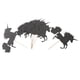 thumbnail image 1 of Paquete de 6 adornos para tarta de de papel con , shower, cumpleaños, para Negro BLESIY Topper de la magdalena del unicornio del brillo, 1 of 8