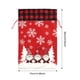thumbnail image 3 of Bolsa grande de regalo navideña con cordón | Diseño de Papá Noel sin rostro con estampado de bosque de terciopelo | Bolsa infantil para dulces y regalos de fiesta, 3 of 6