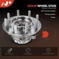 thumbnail image 5 of A-Premium Front Wheel Bearing and Hub Assembly with 8-Lug Compatible with Chevy Silverado 3500HD 2020-2023 & GMC Sierra 3500HD 2020-2023, with 4WD & Dual Rear Wheel, 5 of 9
