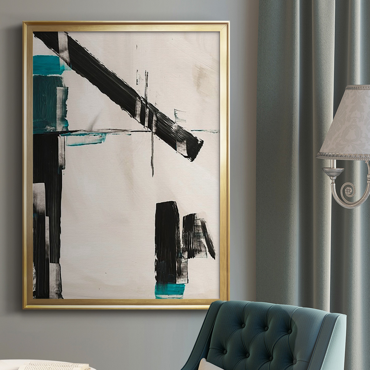 Geometry Notes III Premium Framed Print, in Gold, Black, or Silver - Ready to Hang