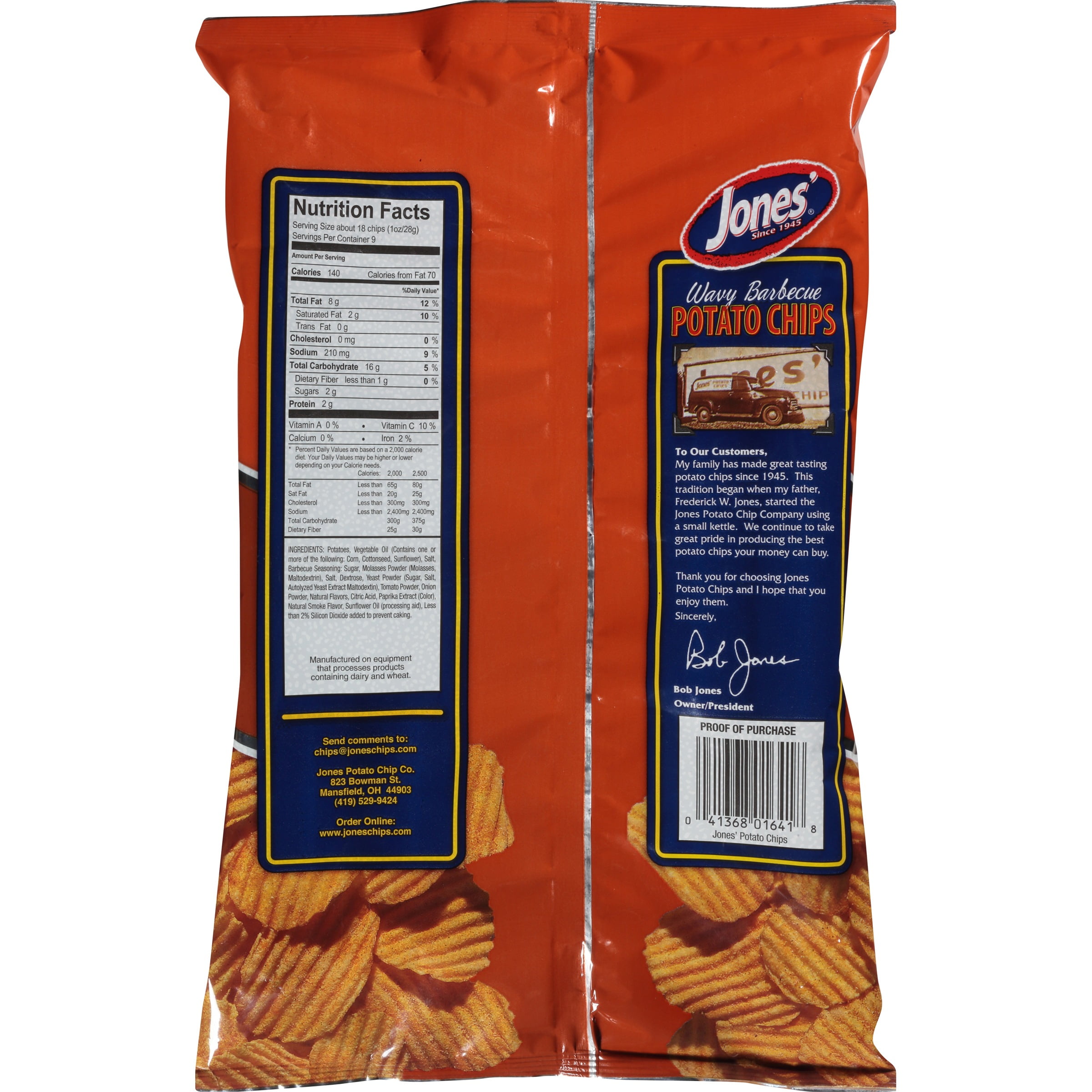 Jones' Wavy Barbecue Flavored Potato Chips, 9 Oz.