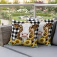 thumbnail image 4 of Cow Sunflower Pillow Covers 2 Pack Plant Farm Flower Pillowcase Waterproof Outdoor Throw Pillow Cover for Patio Garden Square Cushion 20”x20”, 4 of 9