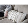 thumbnail image 3 of Foreside Home & Garden White Oversized 14x36 Woven Decorative Cotton and Jute Lumbar Throw Pillow with Hand Tied Fringe, 36 x 14 x 5, Brown, 3 of 6