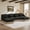 Green + Chenille + 4 Seat, variant on Homy Casa 131.5'' 4-Seat Modular Sectional Sofa with Double Ottoman, Oversized Lounge Couch for Living Room