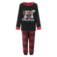 thumbnail image 2 of Conjunto de pijamas navideños familiares a juego con estampado de árbol de letras y cuadros. Pijamas de vacaciones para papá, mamá y niños., 2 of 10
