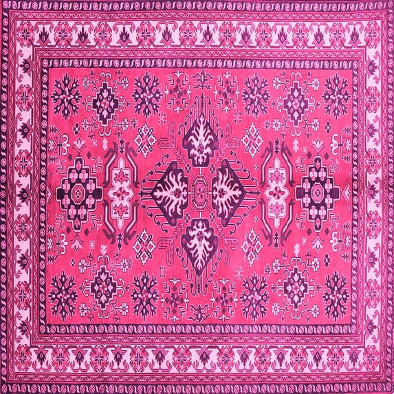 Ahgly Company Indoor Square Persian Pink Traditional Area Rugs, 6' Square