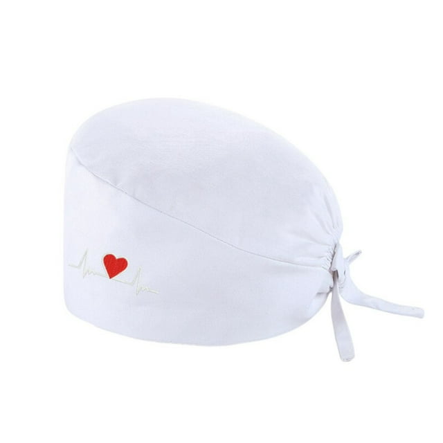 GDREDA Women's Adjustable Work Hat with Buttons and Back Tie Funny Printed Sweat Absorbent Headscarf Set for Use White,One Size