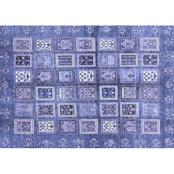 Ahgly Company Indoor Rectangle Abstract Blue Modern Area Rugs, 7' x 10'