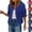 Blue, variant on Women Sequin Cropped Jacket Round Neck Full Zip Front Drawstring Hem Three Quarter Sleeve Sparkly Glam Night Out Club Party Outer Coat Purple XL