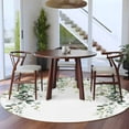 thumbnail image 4 of Eucalyptus Leaves 5ft Round Rug, Pastoral Farmhouse Spring Botanical Non-Skid Rubber Backing Large Area Rugs - Living Room Bedroom Home Office, Indoor Floor Mat Carpets Washable Rug, 4 of 9