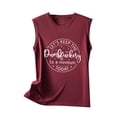 thumbnail image 3 of Pompotops T-Shirt Sans Manches Décontracté d'Été pour Femmes, Col Rond Imprimé, Ample, 3 of 4