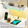thumbnail image 5 of Nightstand with Charging Station and LED Lights, LED Night Stand with 2 USB Ports and 2 AC Outlets, Modern End Table with 3 Drawers, Bedside Table with Open Storage for Bedroom, Rustic Brown, 5 of 18