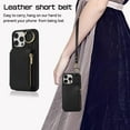 thumbnail image 7 of Crossbody Wallet Case for iPhone 13 Pro Max 6.7 inch, Card Holder Folio Cover Kickstand RFID Blocking Phone Case PU Leather Zipper Purse Wrist Strap Lanyard Flip Case for Women - Black, 7 of 7