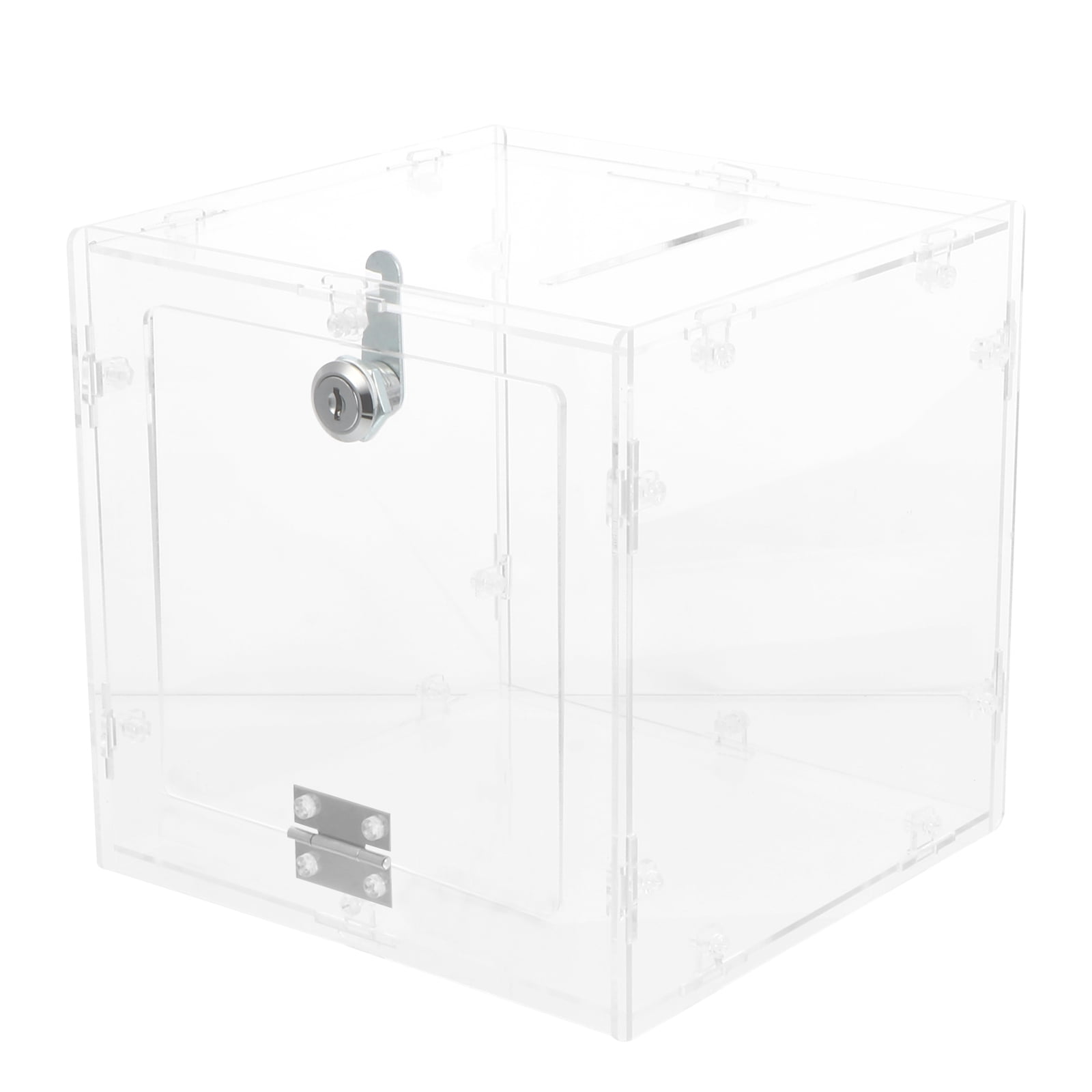 Tip Container Ballot Box with Pad Lock MCB Acrylic Box Small House Shape Coin Collection Box 