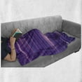 thumbnail image 6 of Indigo Soft Flannel Fleece Blanket, Stripe Like Horizontal Lines Modern Minimalist 70s 80s Inspired Design, Cozy Plush for Indoor and Outdoor Use, 60" x 80", Magenta Purple and White, by Ambesonne, 6 of 6