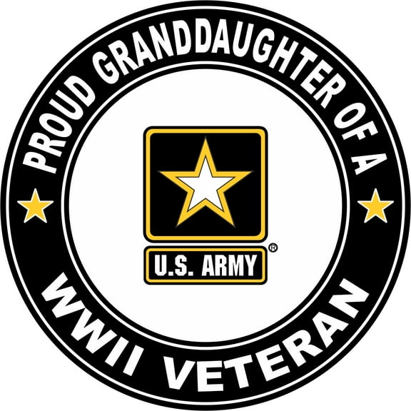 3.8 Inch Proud Grandaughter of a U.S. Army World War II Veteran Decal