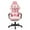 Pink, variant on Luxvie Gaming Chair High Back Office Chair with Footrest, Headrest, Massage Lumbar Support Swivel Ergonomic Gamer Chair for Adults, Red