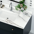 thumbnail image 5 of Montary 43" Carrara Marble Vanity Top w/ Undermount Sink & 4" Backsplash - Pre-Drilled Faucet Holes for Bathroom (White Veins), 5 of 7