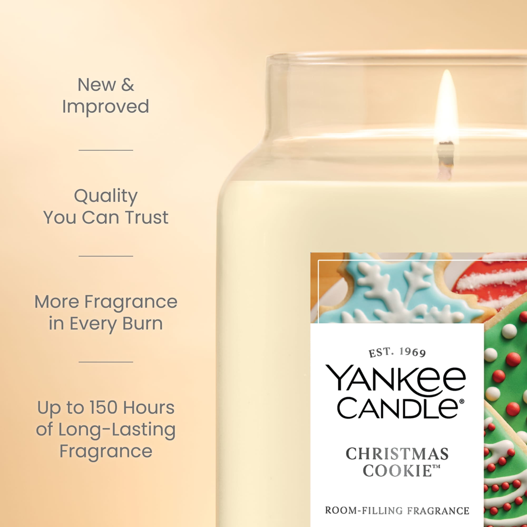 Yankee Candle Christmas Cookie Original Large Jar Scented Candles, 22 oz