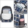 thumbnail image 4 of Blue and White Checkered Pattern 17" School Backpacks for Teens,Waterproof Oxford Fabric,S-Shape Padded Straps for School,Travel,Hiking,Camping, 4 of 6