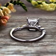 thumbnail image 3 of 1.25 carat Classic Princess Cut Moissanite Diamond Engagement Ring on 10k White Gold Classic Vintage Art Deco, 3 of 5