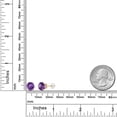 thumbnail image 6 of Gem Stone King 14K Yellow Gold Purple Amethyst Stud Earrings for Women Men with Comfort Back (3.40 Cttw, Gemstone Birthstone, Round 8MM), 6 of 6