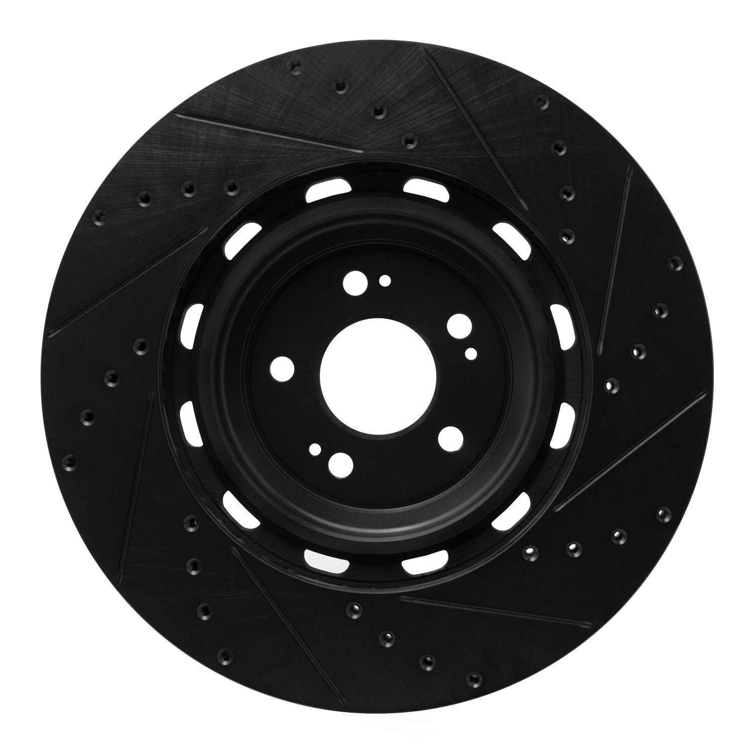 Dynamic Friction Company 633-10003L DFC Brake Rotor - Drilled And Slotted - Black