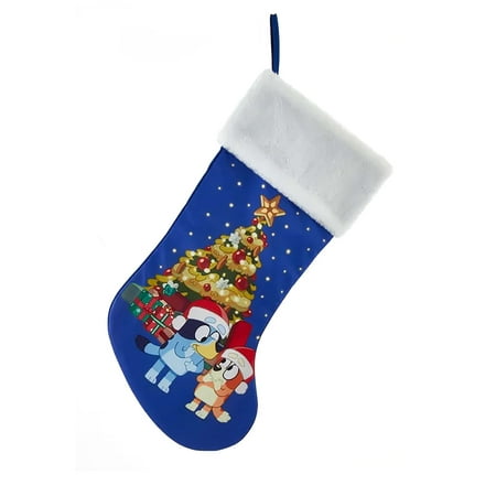 Kurt S. Adler Bluey and Bing Blue 19 Inch Polyester Hanging Christmas Stocking