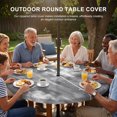 thumbnail image 3 of Round Outdoor Tablecloth with Umbrella Hole and Zipper, Modern Minimalist Tablecloth with Elastic Waterproof, Abstract Painting Texture Gray Patio Table Covers for 31" - 35" Picnic Pool Tables, 3 of 9