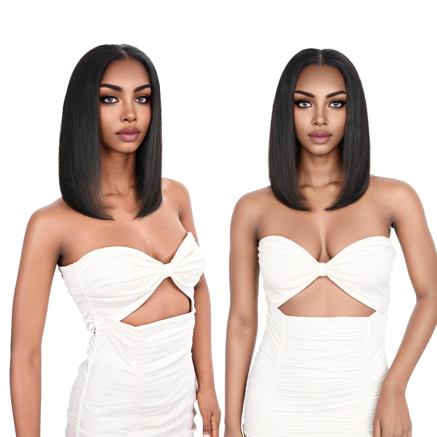 Straight Bob Wig Human Hair 13x4 HD Lace Front Bob Wigs for Black Women 180% Density 12A Glueless Bob Wigs Human Hair Pre Plucked with Baby Hair 12 Inch Bob Human Hair Wig Natural Black