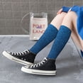 thumbnail image 3 of Lsque Deep Blue Glitter Printed Crew Socks Men's Women's LightWeight Thin Casual Calf Socks ,Knee High Socks,Cotton Socks, 3 of 9