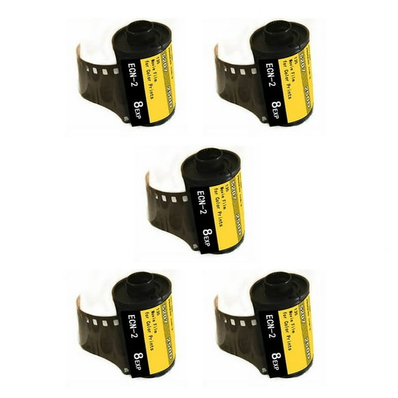 5pcs 35mm ECN-2 Color Film Negative Film 35mm 8EXP Camera Color Film Roll for 135 Cameras NT Type-135 Color Film,5 roll films,Black
