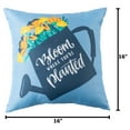 thumbnail image 6 of Mainstays Bloom Watering Can Reversible Outdoor Throw Pillow 16 Inch Blue Novelty and Floral, 6 of 6