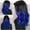 Blue, variant on Wig for Party Costume Halloween Synthetic Heat Resistant Black to Purple Ombre   Women Long Wavy Hair