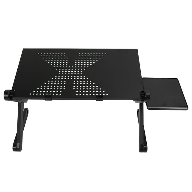 Support d'Ordinateur Portable Portable Réglable, Base Rotative à 360° Ergonomique Pliable avec Plaque Souris, Design Creux, Stabilité Améliorée, Pliable, pour Bureau, Support d'Ordinateur Pivotant