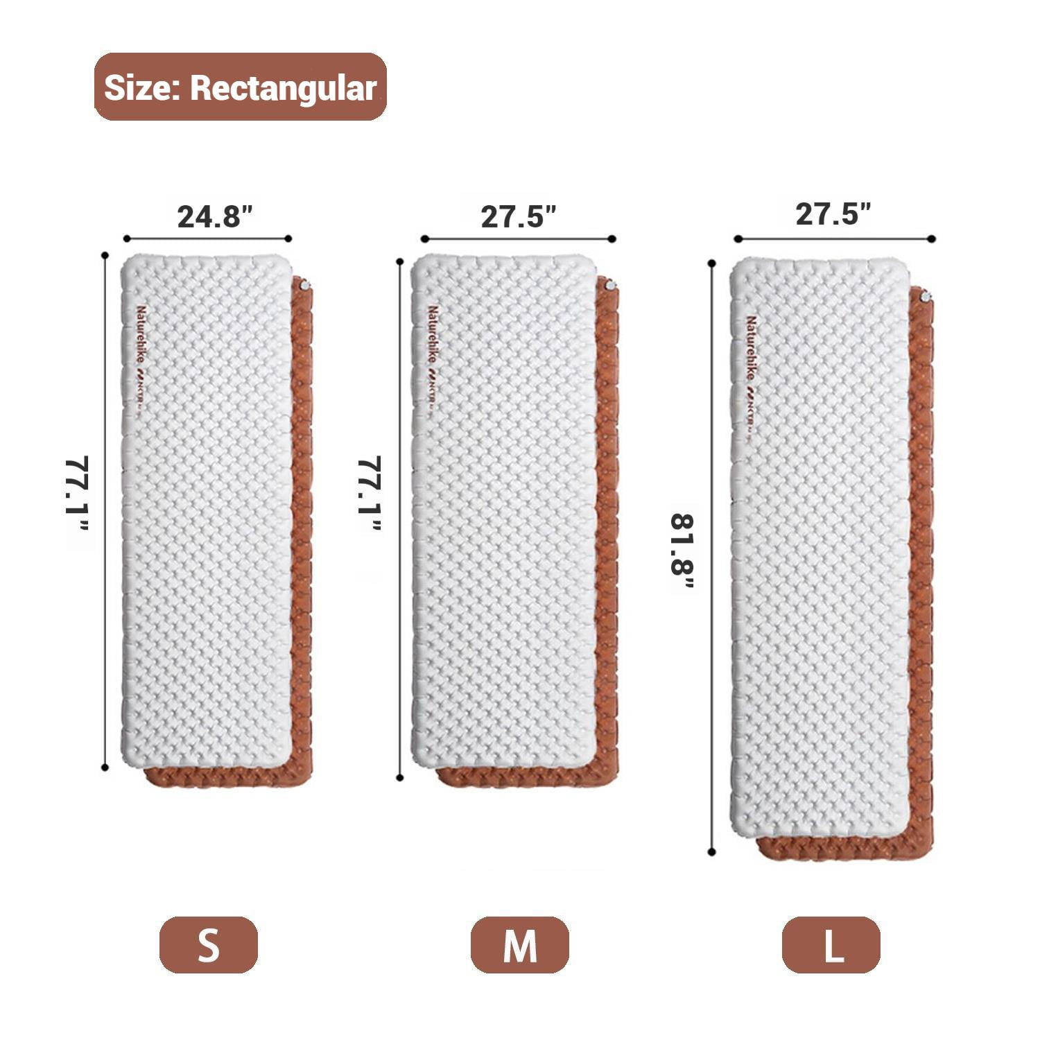 Naturehike, Ultralight Inflatable Sleeping Pad, Outdoor Hiking Insulated Camping Air Mattress, Portable Backpacking Air Sleeping Pad, Double-layer Air Valve, Thickened & Shock Absorption, R value 5.8