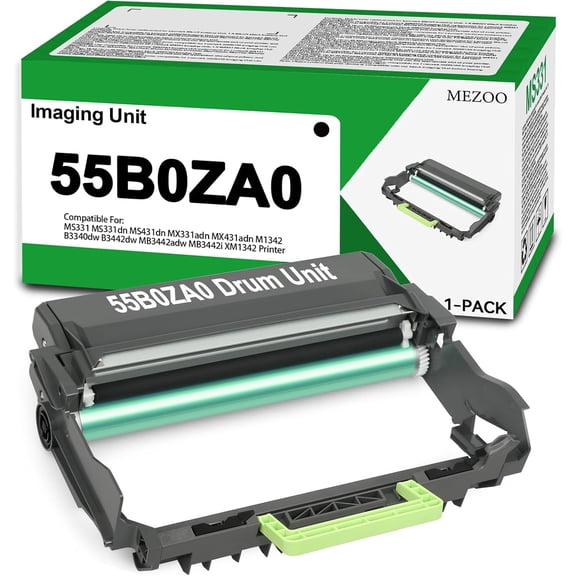 55B0ZA0 Imaging Unit Black High Yield Replacement for 55B0ZA0 Drum Unit Compatible for Lexmark MS331 MS331dn MS431dn MX331adn MX431adn M1342 B3340dw B3442dw MB3442adw MB3442i XM1342 Printer (1-Pack)