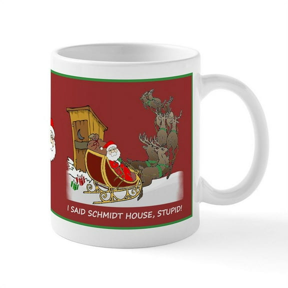 CafePress - Schmidt House Funny Christmas Mug - 11 oz Ceramic Mug - Novelty Coffee Tea Cup