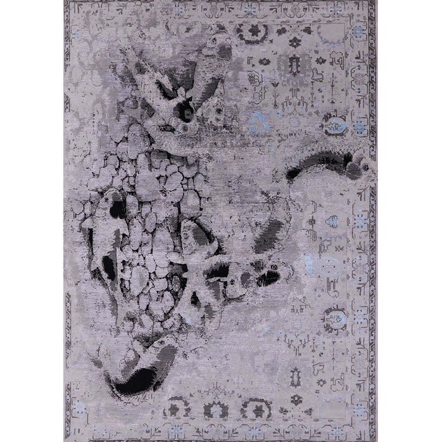 Ahgly Tapis Rectangulaire Industriel Moderne Lavable en Machine Violet, 7 Pieds x 10 Pieds