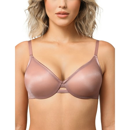 Deyllo Women s Unlined Push Up Lace Bra Unpadded Underwire See-Through Demi Bralette Lingerie  Retro Rose 34DDD