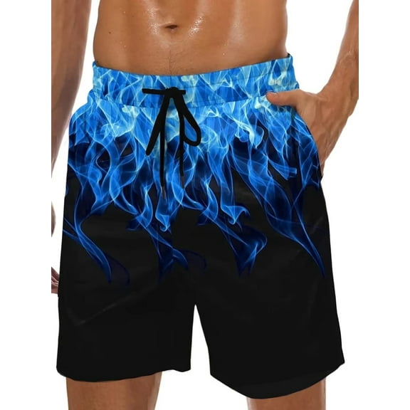 GENTS BLISS Hawaiian Men Shorts Bathing Mesh Lining Beach Shorts for Men with Pockets Swim Trunks