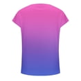 thumbnail image 3 of QLEICOM Women's Tee Shirts, Gradient Color Print Short Sleeve Crew Neck Tee Casual Loose Fit Summer Shirt Tops, Plus Size Gradient Loose Tops, Tees & Blouses for Women S-5XL, 3 of 4