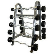 Rubber Curl Barbells 20lbs -110lbs Set on Horizontal Barbell Rack (Commercial Gym Quality) by Troy Barbell