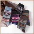 thumbnail image 4 of Calcetines de lana de conejo cepillada para hombre de invierno, calcetines de rizo grueso, calcetines de media pantorrilla de estilo étnico con hilo grueso para mujer, 4 of 6