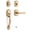 Champagne Bronze-Door Handle with Deadbolt-1, variant on Antique Brass Door Handle 1 Pack Entry Lever Set