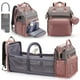 thumbnail image 1 of Mochila para pañales DERJUNSTAR, grande, impermeable, rosa, 1 of 7