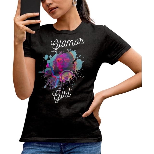 Playera Ajustada para Motociclistas - Glamor Girl - 100% Algodón