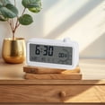 thumbnail image 2 of REGALWOVEN Small Digital Alarm Clock for Bedroom, Alarm Clocks with Big Numbers Display, Dimmable, Temperature, Snooze, 12/24H for Deep Sleepers White, 2 of 6