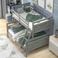 thumbnail image 2 of Euroco Twin over Full Wood Bunk Bed with Ladder for Kid's Room, Solid Bunk Bed for Kids Teens Adults, Gray, 2 of 8