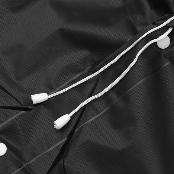 Phenofice Black Adult Raincoat Waterproof Breathable with Drawstring Hood and Elastic Cuffs